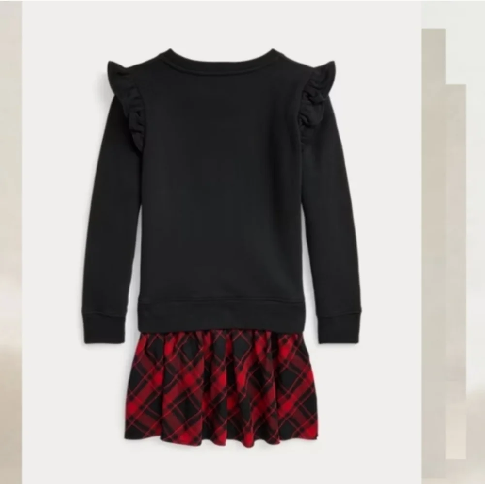 Polo Ralph Lauren Plaid Fleece Sweatshirt Dress. NEW!
